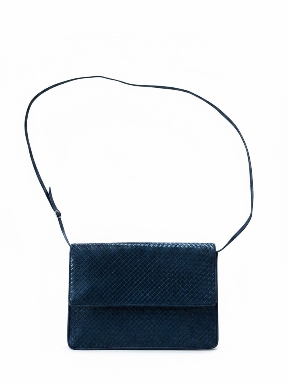 Vintage Fendi Shoulder Crossbody Bag - Black - Woven Leather - Snap Closure !! - Picture 9 of 14